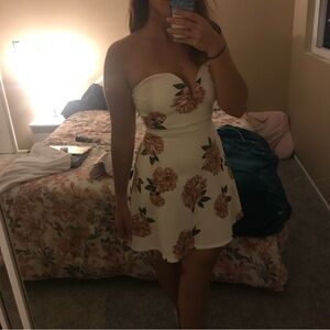 Floral Print white and pink Dress